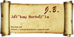 Jókay Borbála névjegykártya
